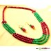 Beads Jewelry- Green and Maroon 3line