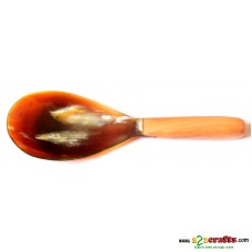 Serving Spoon -made from Bull horn with wooden handle