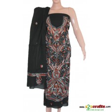 Hand Stitched (Kantha/ Santiniketan)- Cotton  Ladies Dress Material 
