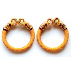 Minakari bangles ,set of 2 - golden