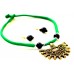 Dokra jewelry set with green  tassel,(artificial)