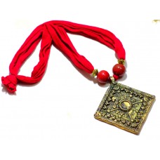 Dokra Jewellery set , red, , (artificial)