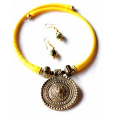 Dokra Jewellery set ,Yellow, (artificial)
