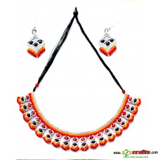 Jute Ornament - 3 piece necklace set with earring