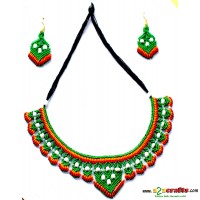 Jute  jewelry - 3 piece necklace set with earring