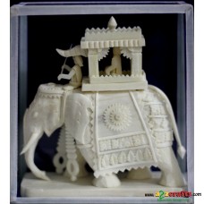 Shola pith craft - elephant chariot small 6"