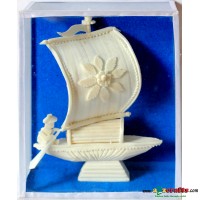 Shola pith craft - Single sail boat 8"