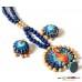 Exclusive Terracotta Jewelry, Peacock, Blue