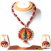 Exclusive Terracotta Jewelry, Peacock,red